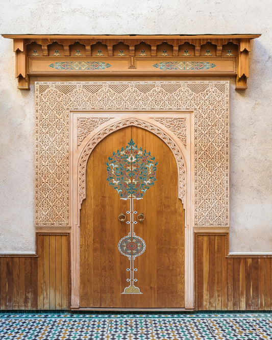Ornate Moroccan Wooden Door