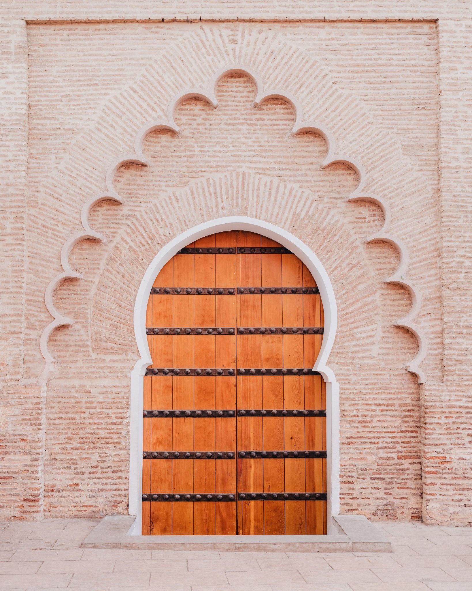 Moroccan Arch Wooden Door