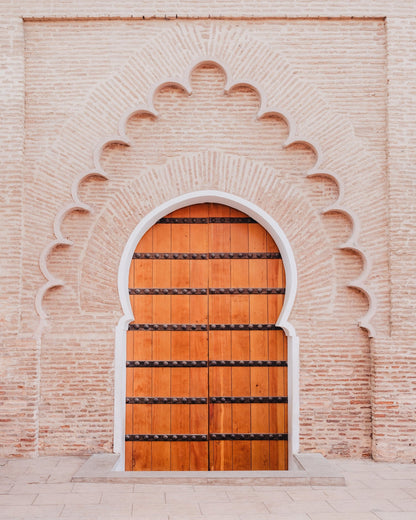 Moroccan Arch Wooden Door