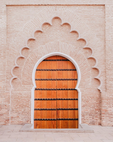 Moroccan Arch Wooden Door
