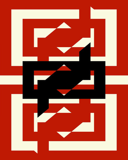 Red Black Geometric