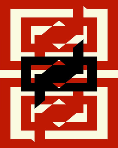 Red Black Geometric