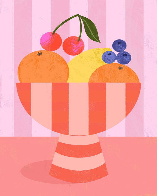 Striped Fruit Bowl