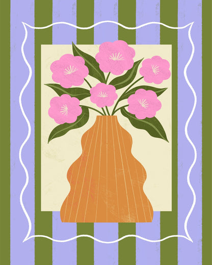 Pink Floral Vase No2