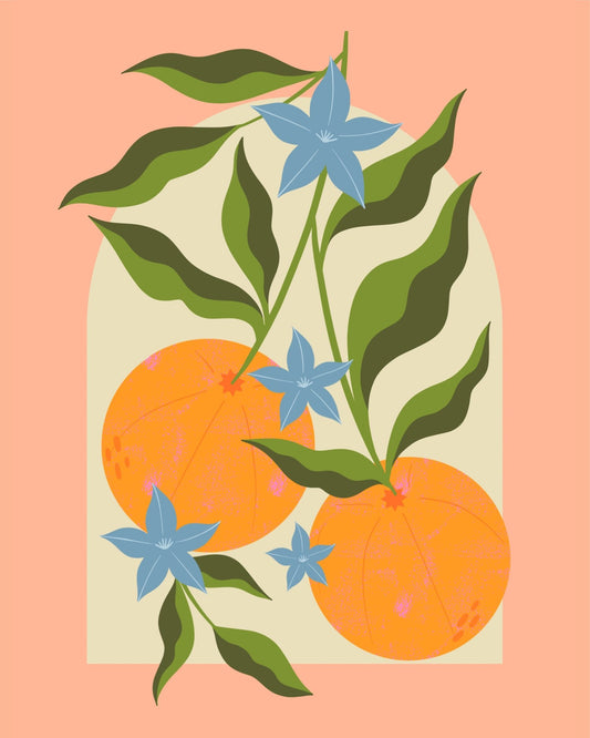Orange Floral Branch