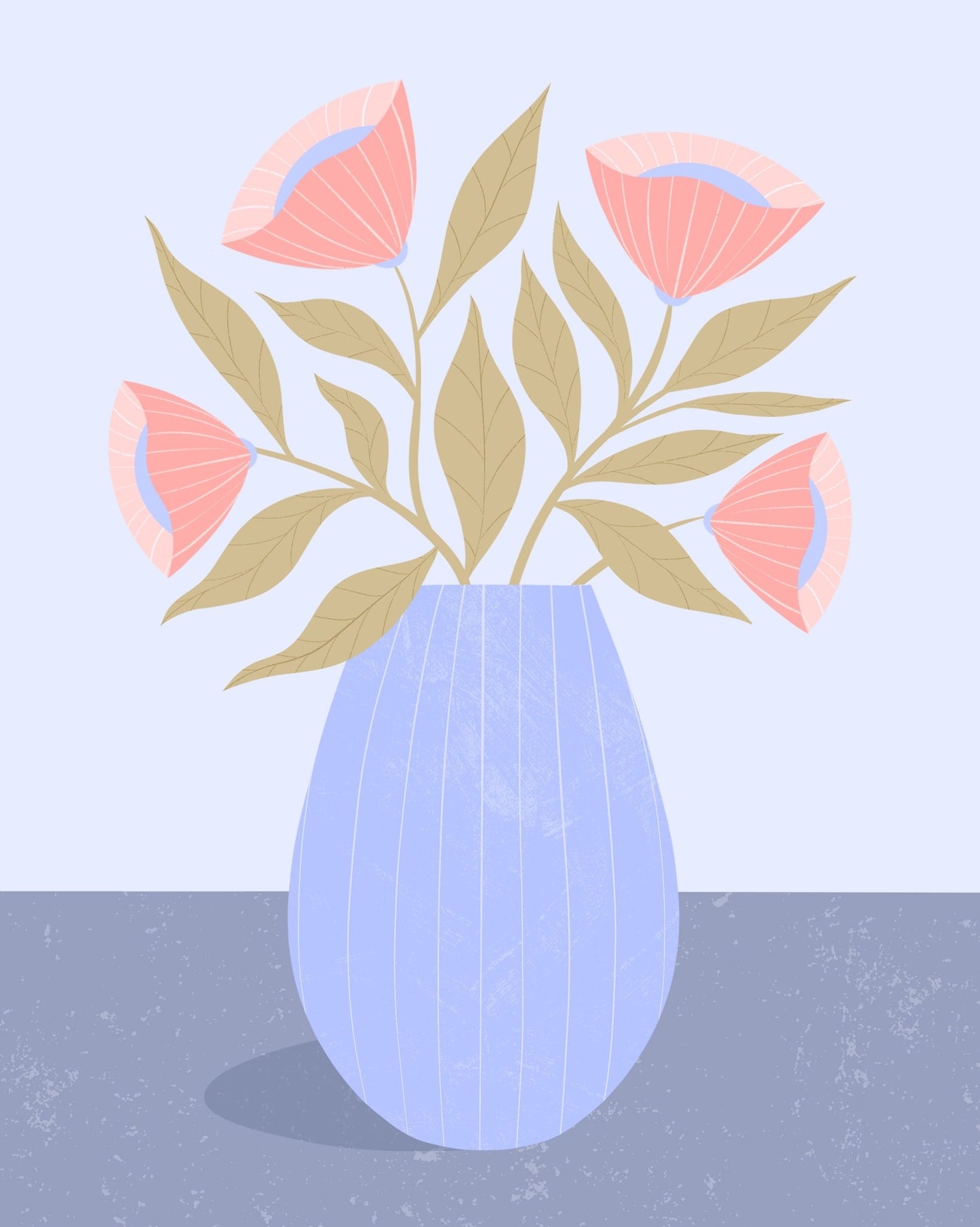 Peach Flowers Vase