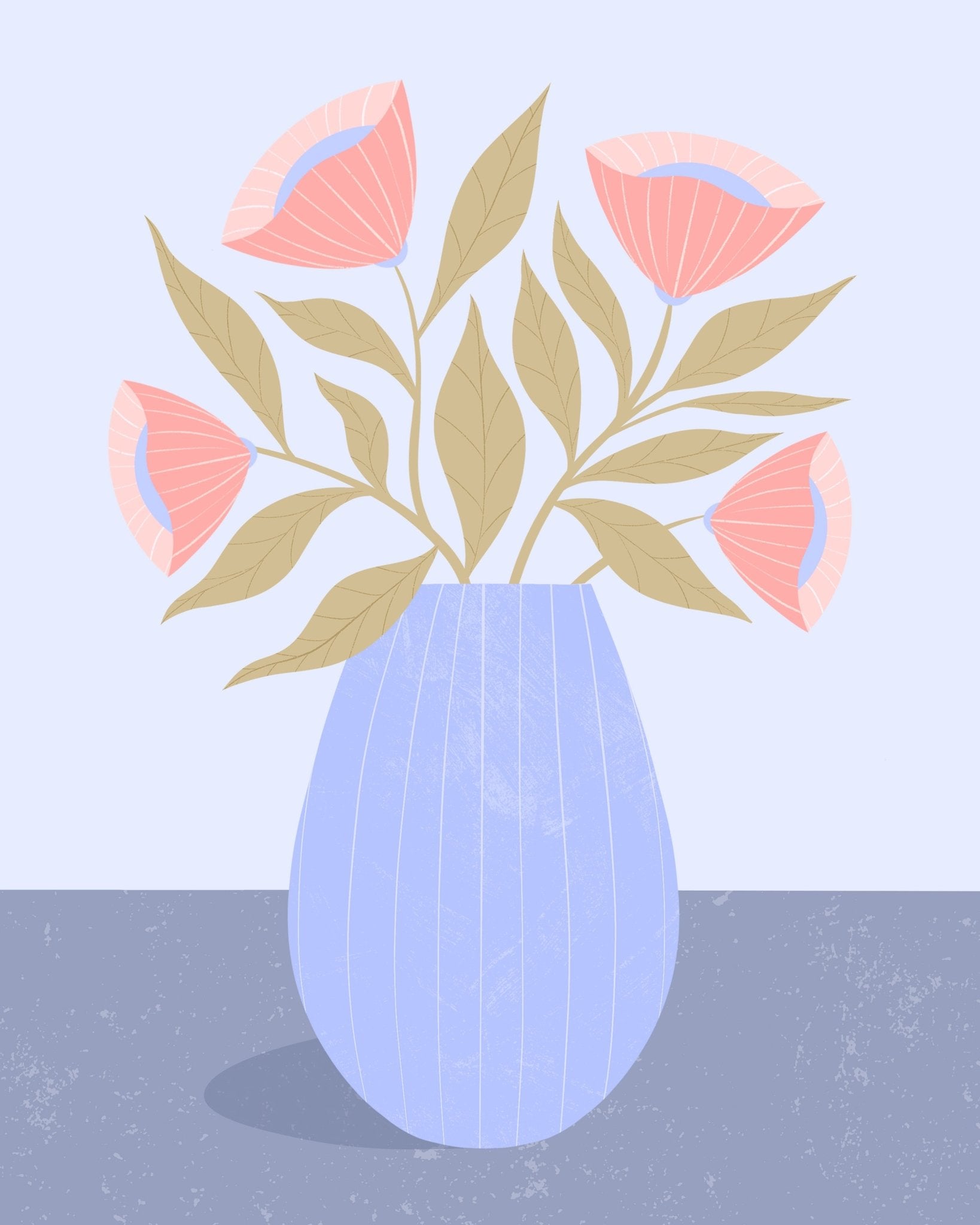Peach Flowers Vase