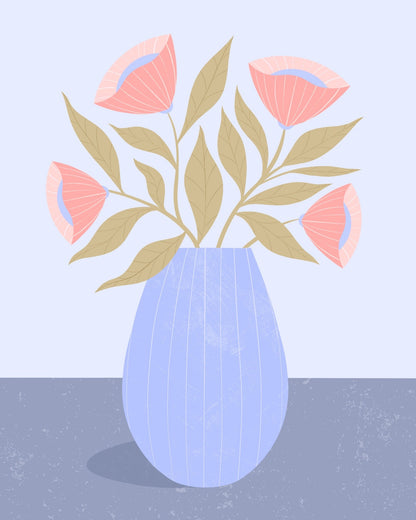 Peach Flowers Vase