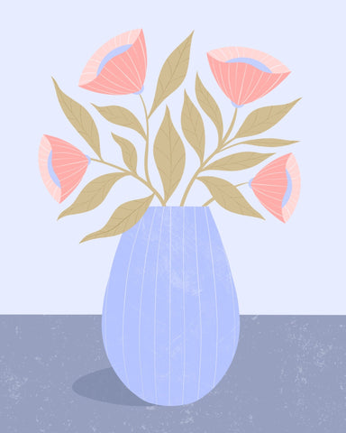 Peach Flowers Vase