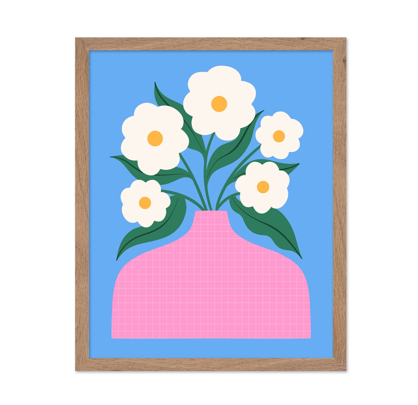 White Flowers Pink Vase