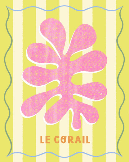 Pink Coral Lemon Art