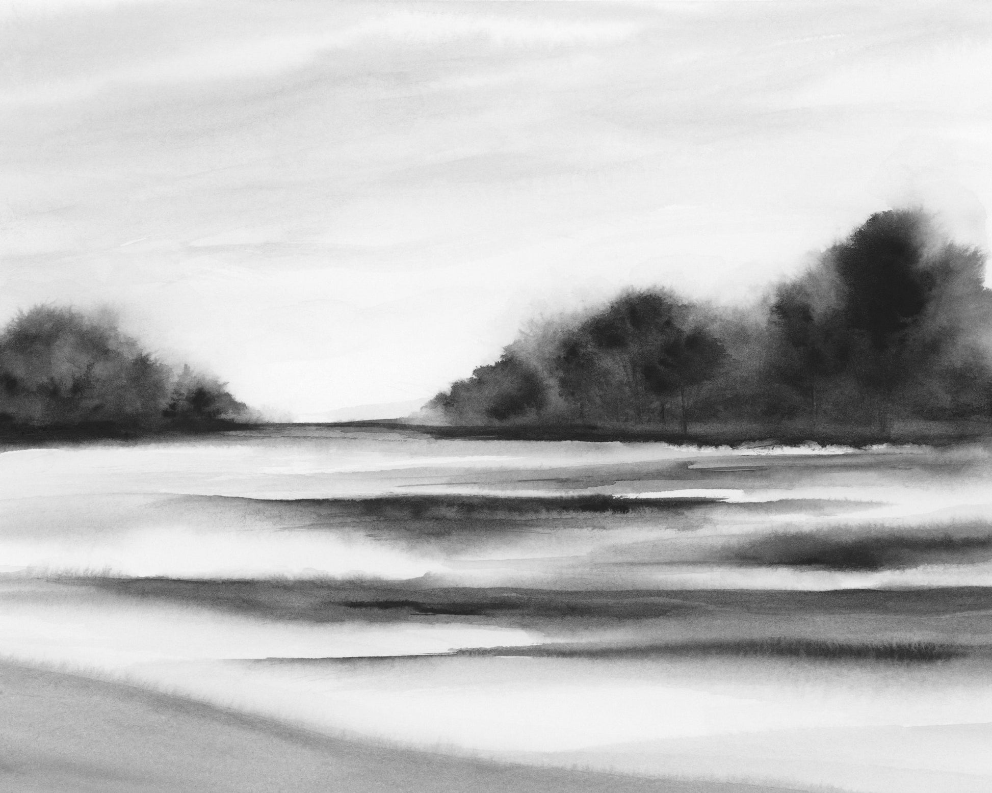 Misty River Landscape