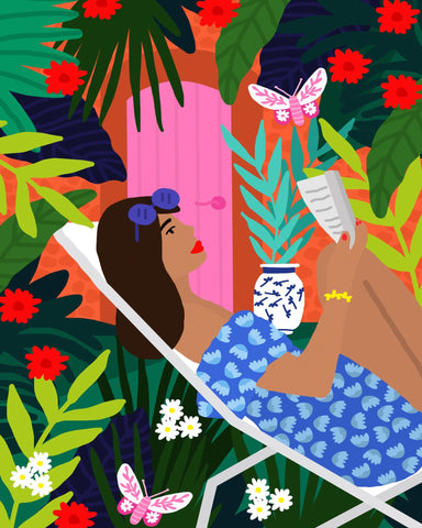 Sunbathing Floral Girl