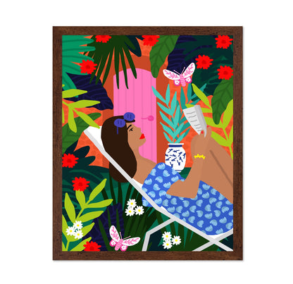 Sunbathing Floral Girl