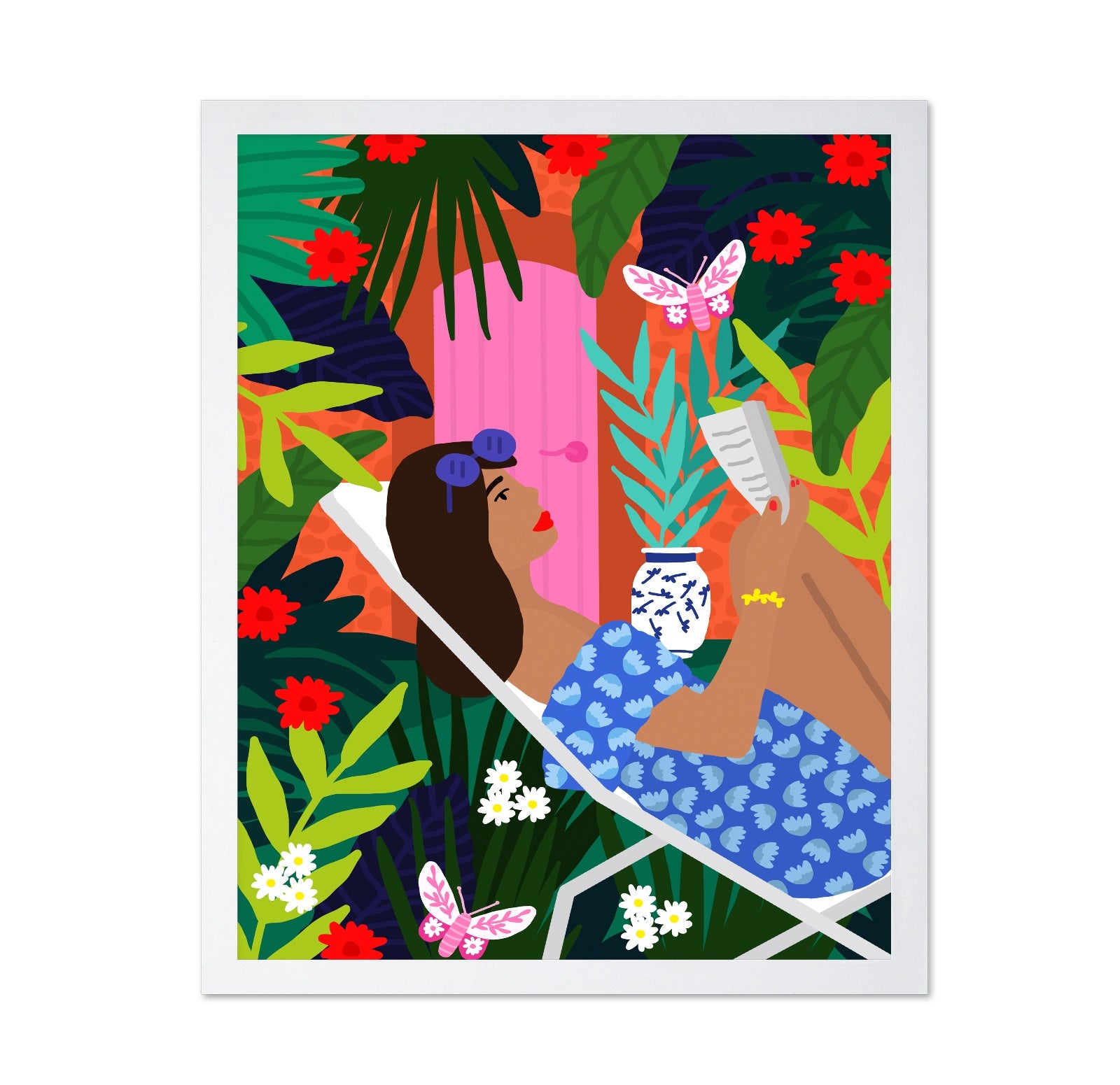Sunbathing Floral Girl