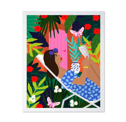 Sunbathing Floral Girl