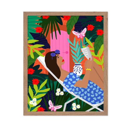 Sunbathing Floral Girl