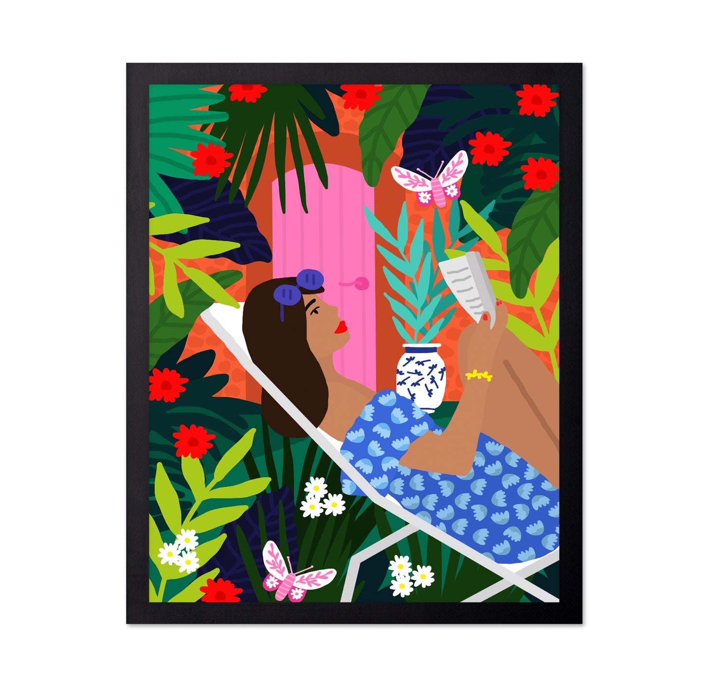 Sunbathing Floral Girl