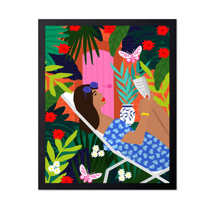 Sunbathing Floral Girl