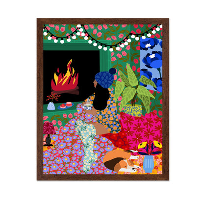 Cozy Fireplace Moment
