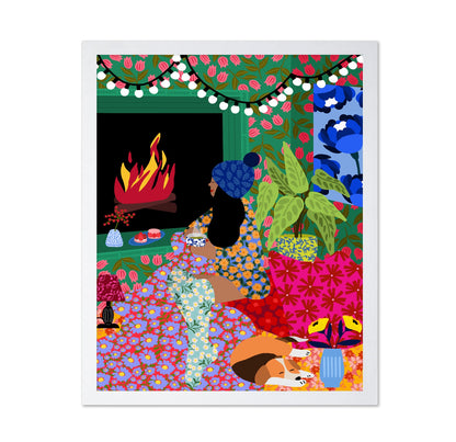 Cozy Fireplace Moment