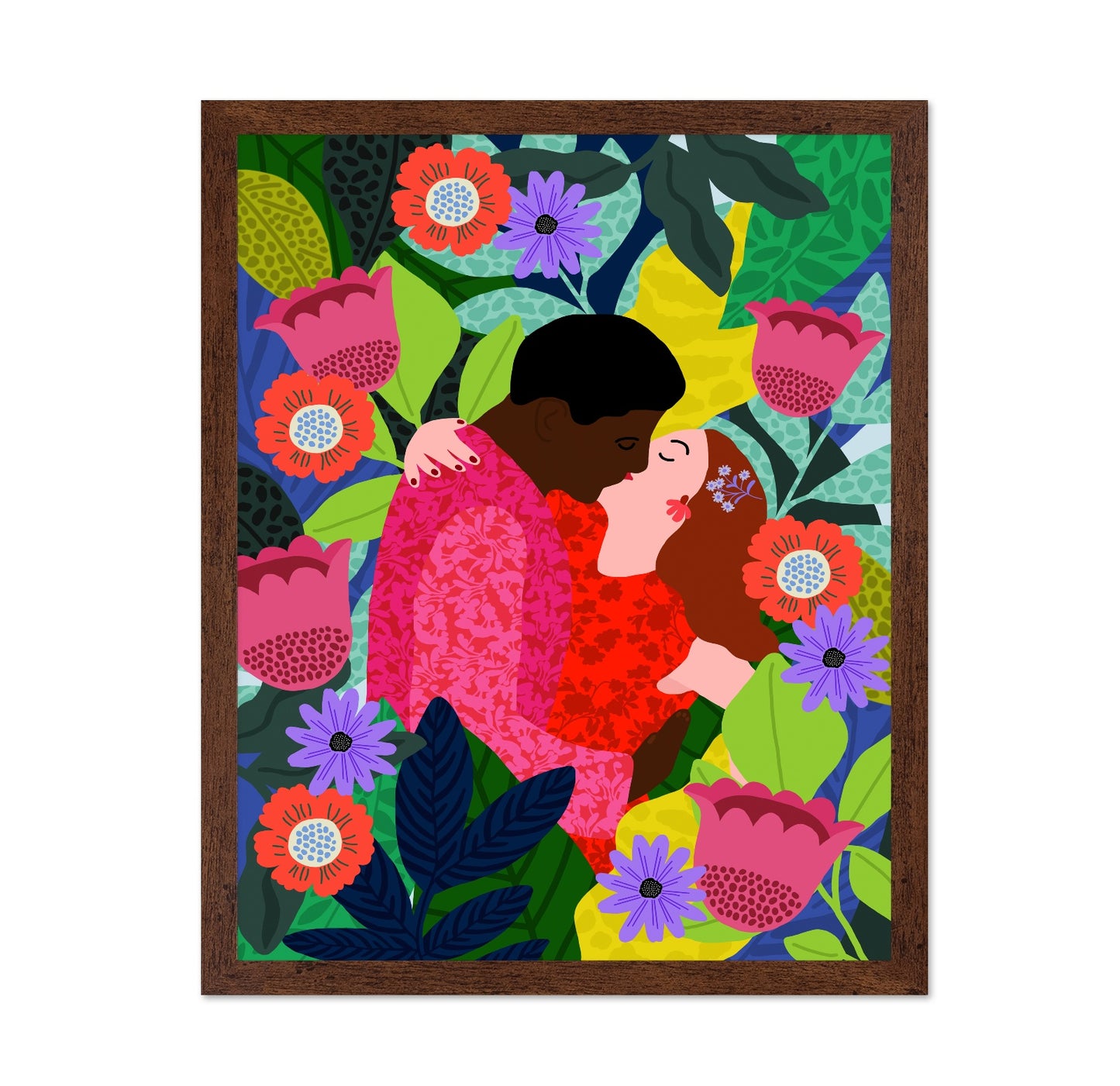 Floral Lovers Kiss
