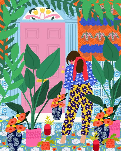 Floral Doorway Girl