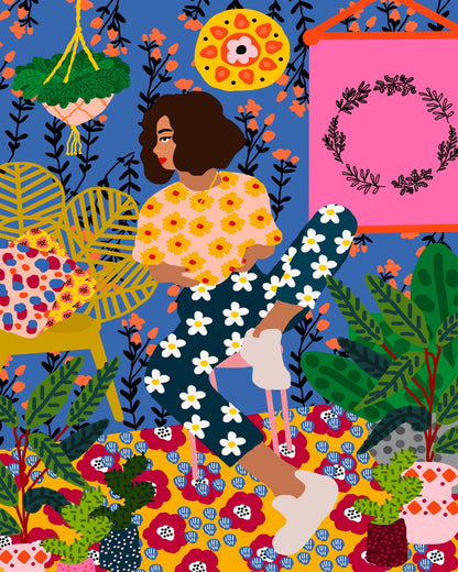 Floral Lounge Girl
