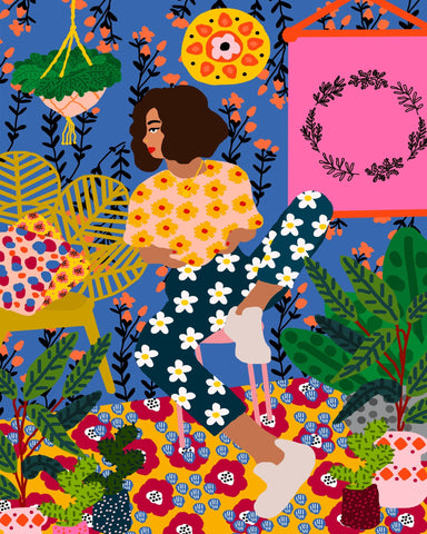 Floral Lounge Girl