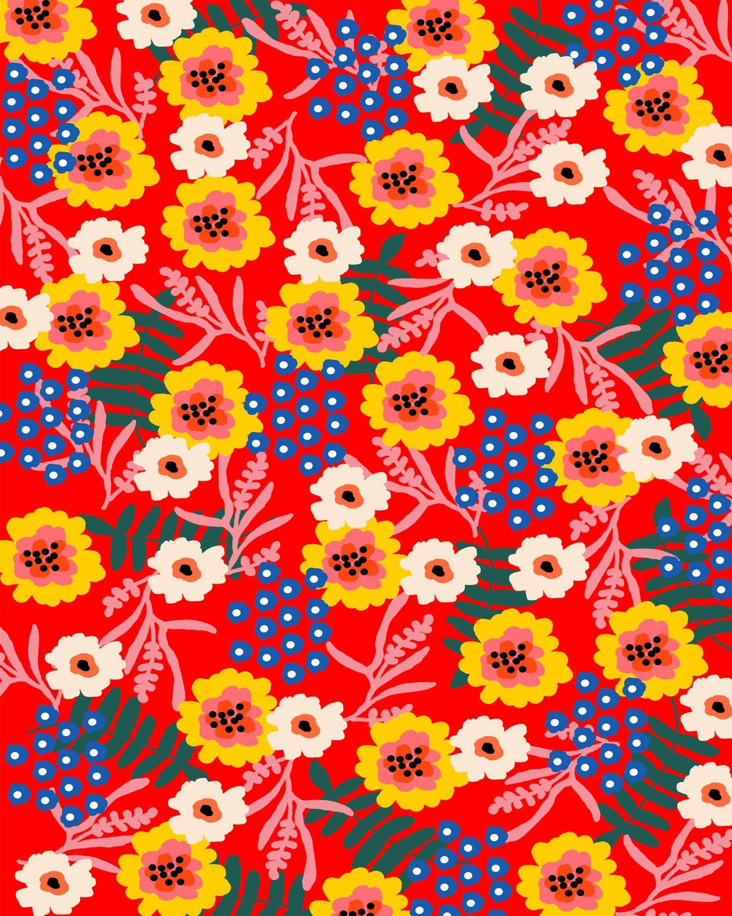 Red Floral Pattern