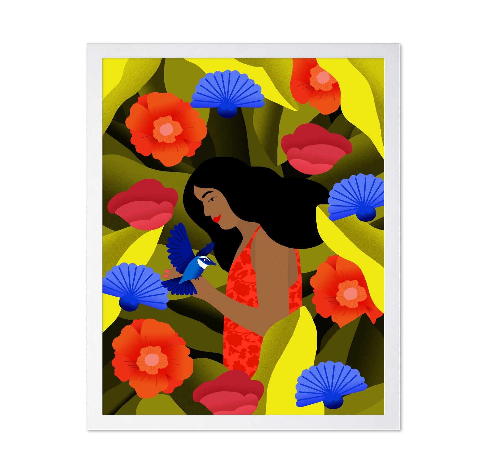 Woman With Blue Bird