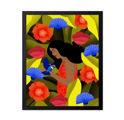 Woman With Blue Bird