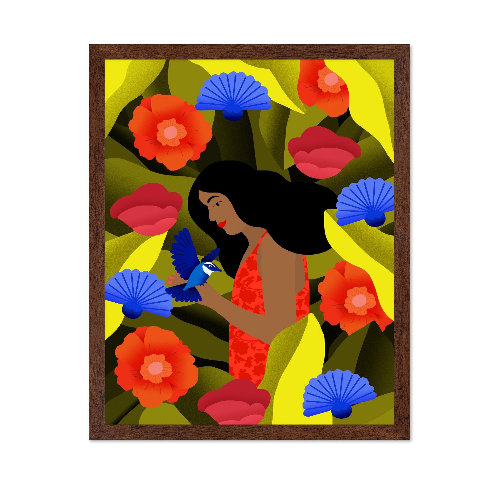 Woman With Blue Bird
