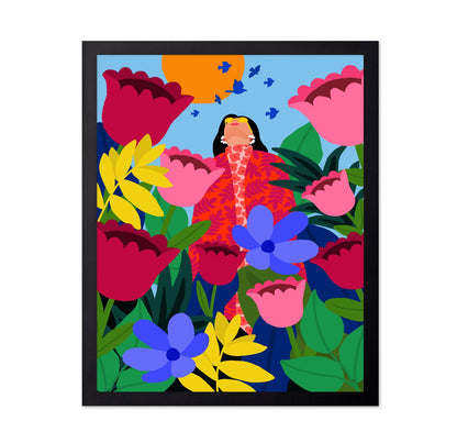 Woman In Flower Garden