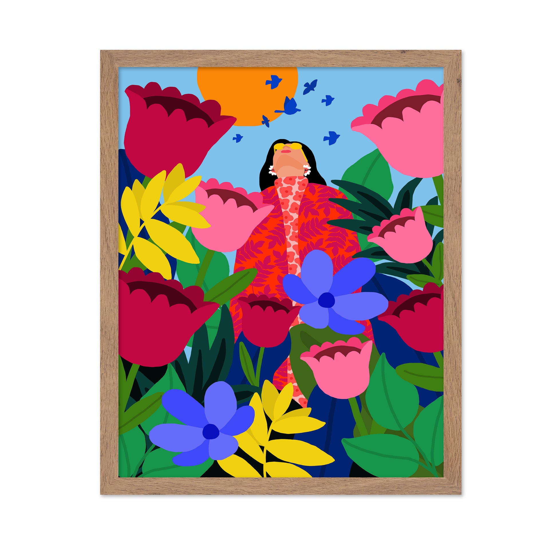 Woman In Flower Garden
