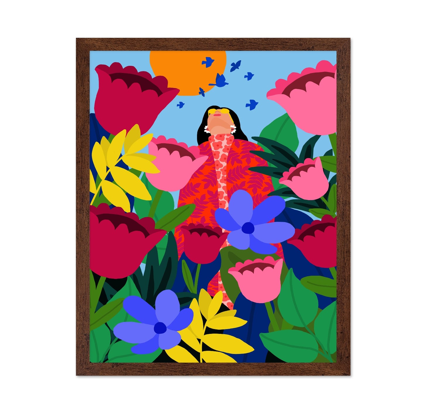 Woman In Flower Garden
