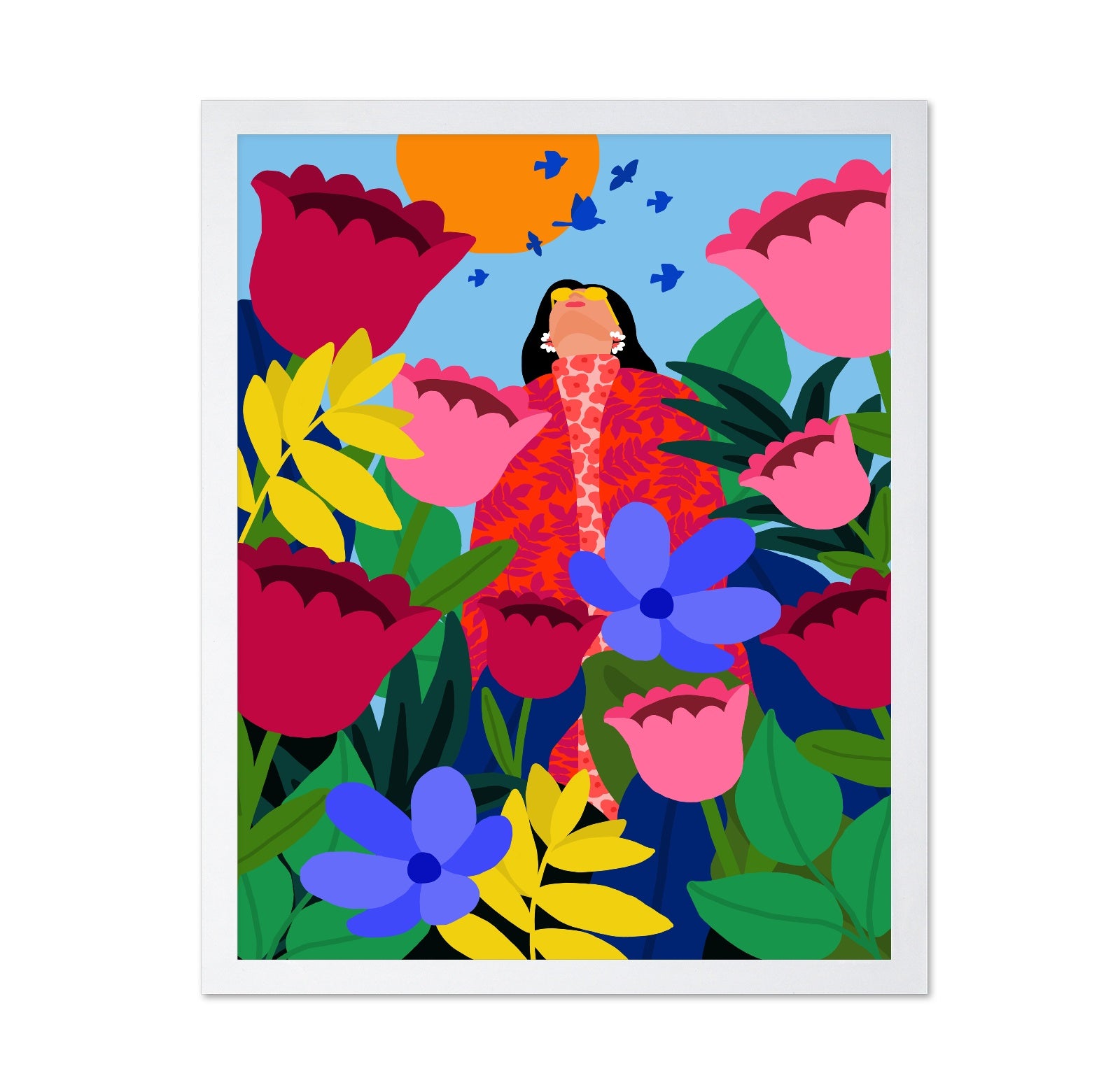 Woman In Flower Garden