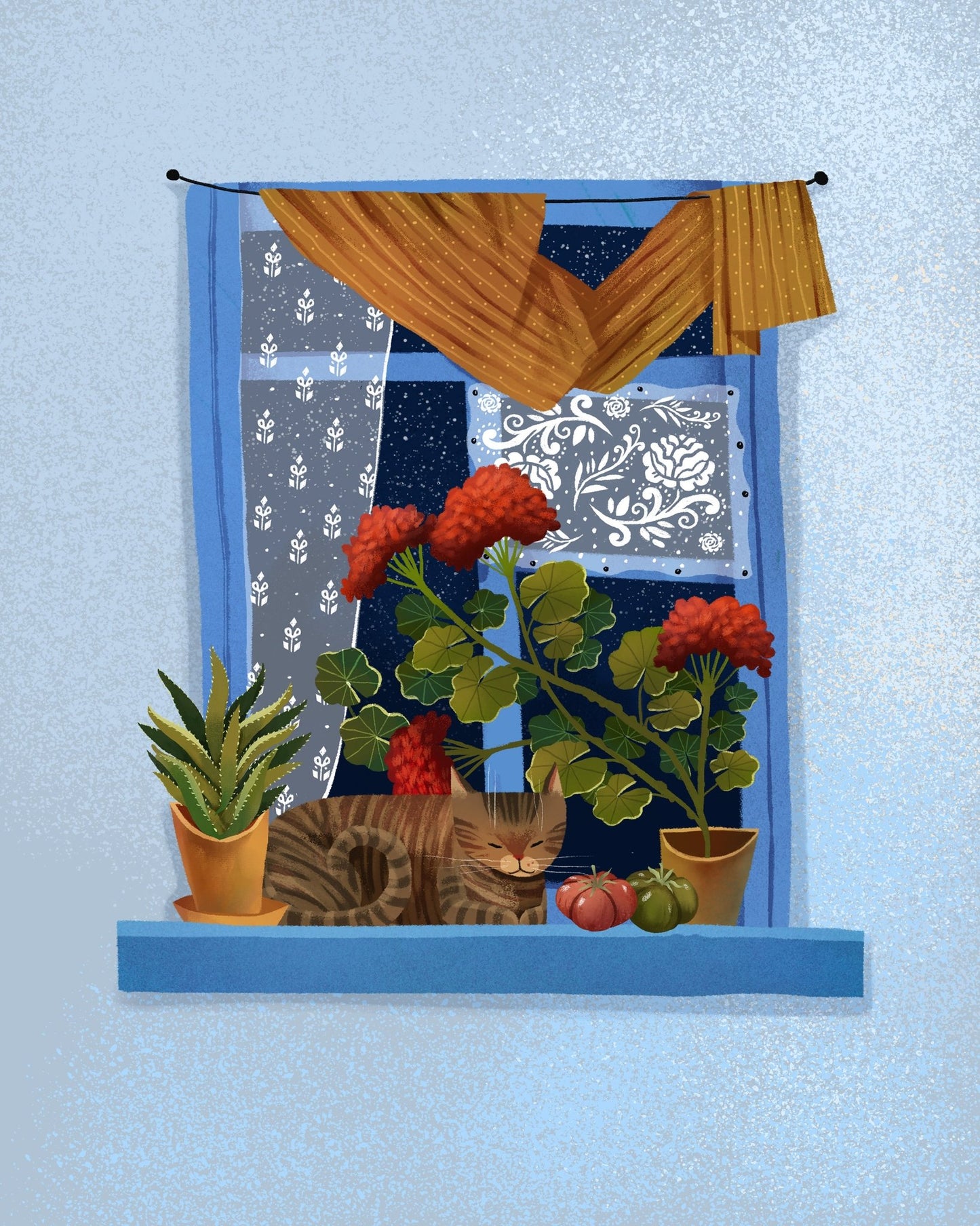 Sleeping Window Cat