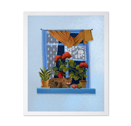 Sleeping Window Cat
