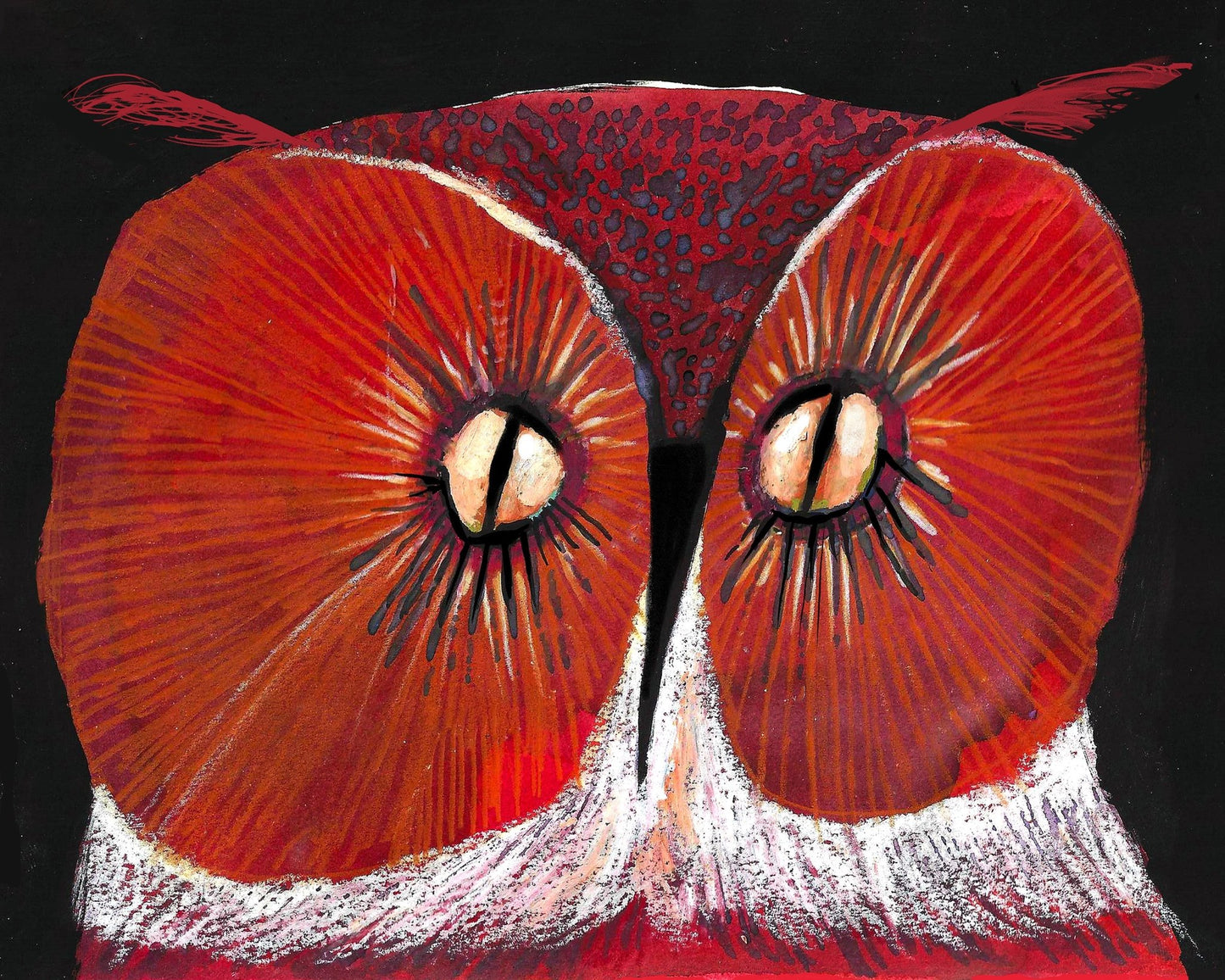 Title: Red Owl Gaze