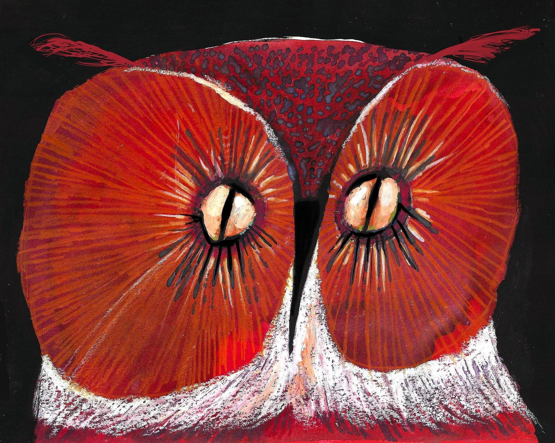 Title: Red Owl Gaze