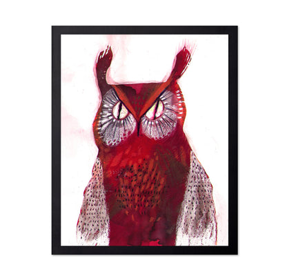Crimson Owl Stare