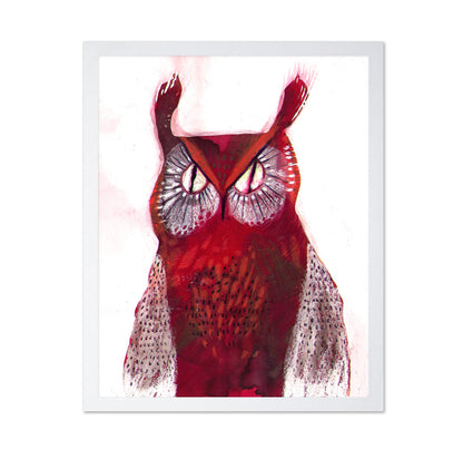 Crimson Owl Stare