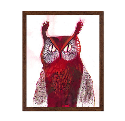 Crimson Owl Stare