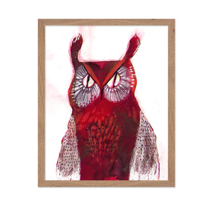 Crimson Owl Stare