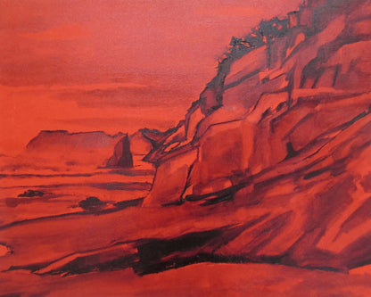 Crimson Coastal Cliffs