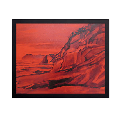 Crimson Coastal Cliffs