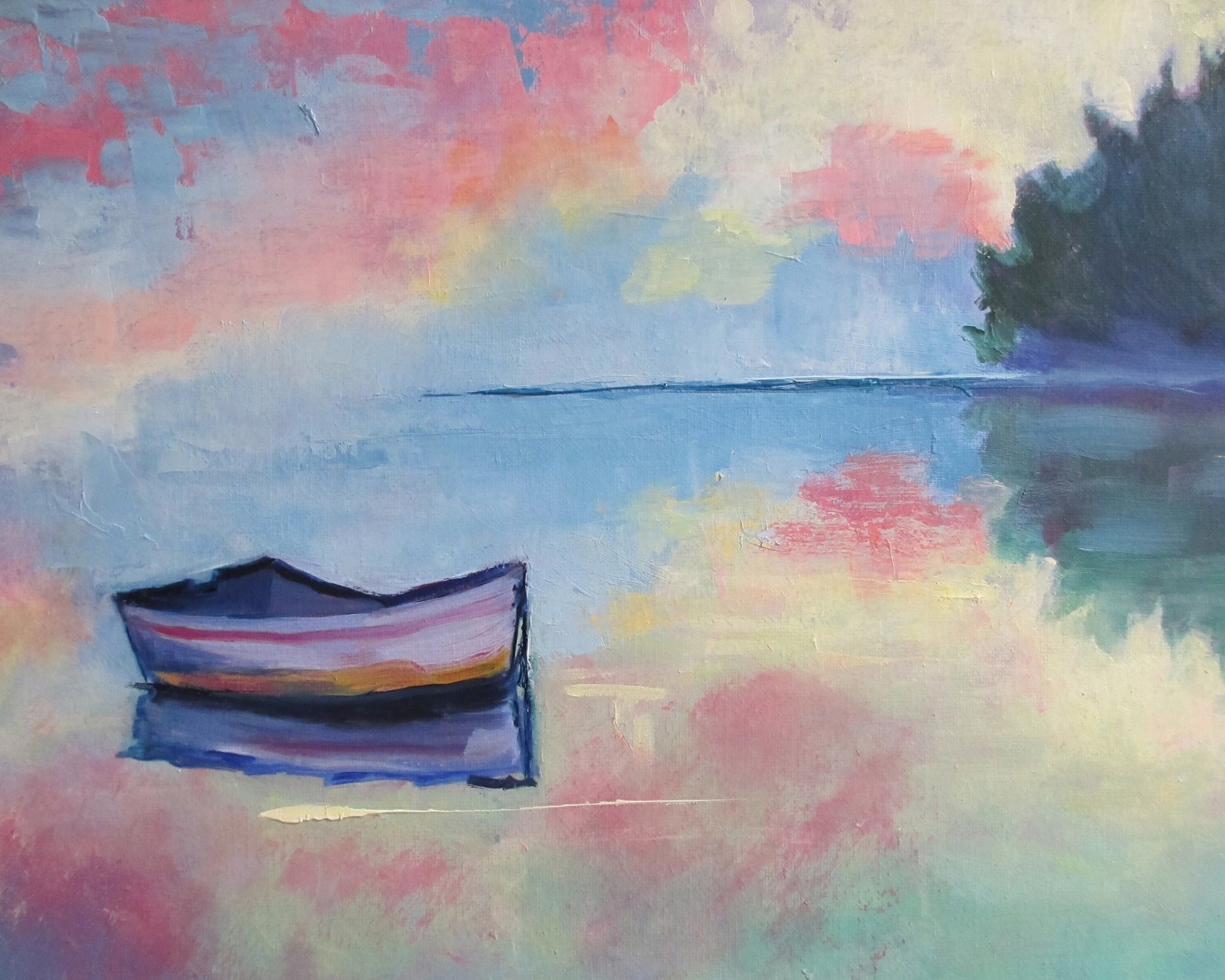 Serene Boat Reflection