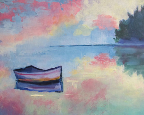 Serene Boat Reflection