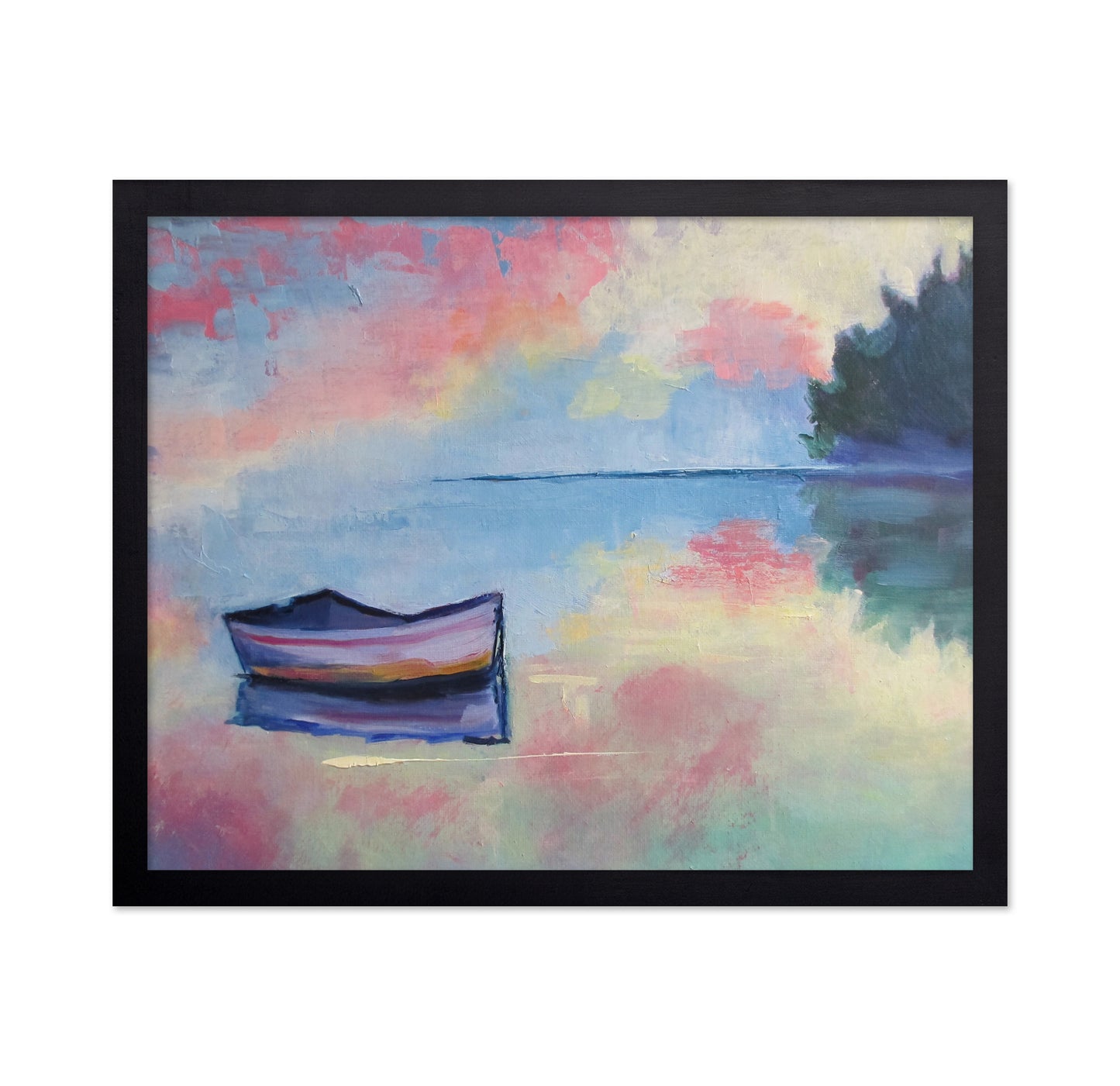 Serene Boat Reflection